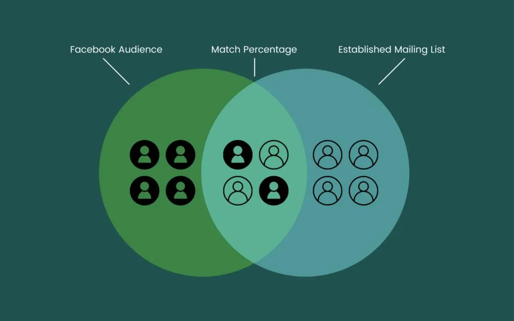 Facebook Audience Match Percentage Concept Diagram