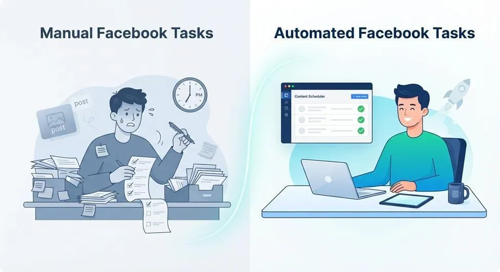 Comparison of Manual vs Automated Facebook Tasks