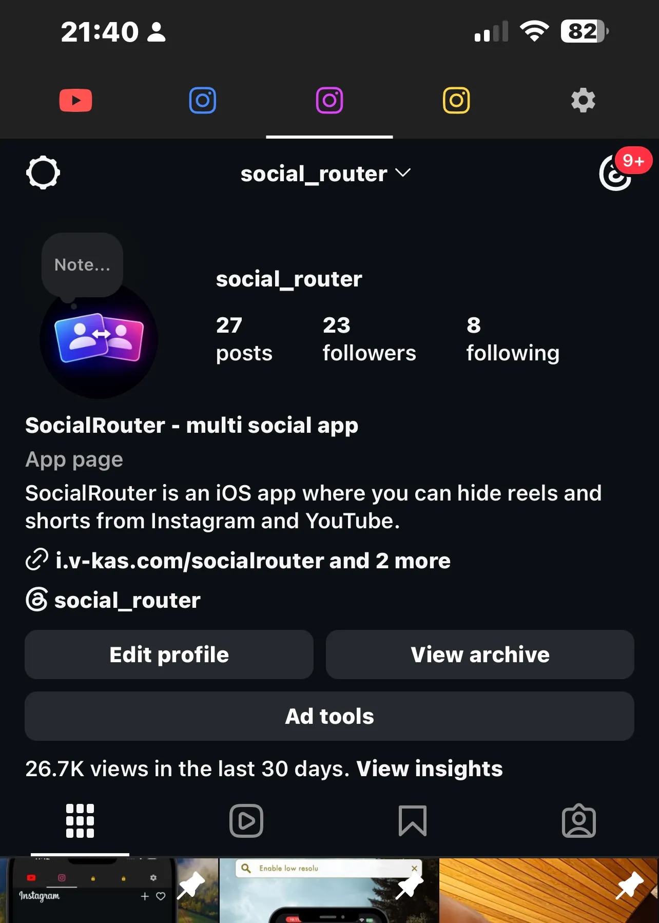 Multiple Instagram accounts in SocialRouter