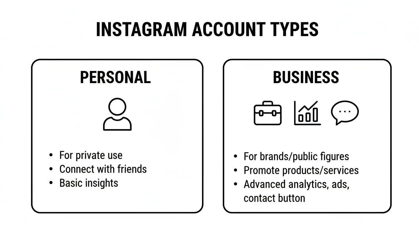 Personal vs Business Instagram Account