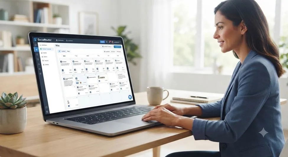 SocialRouter content calendar interface